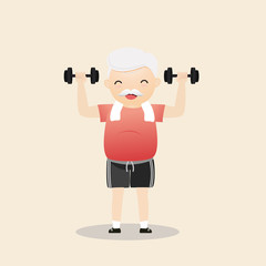 Elderly People Exercising Concept.