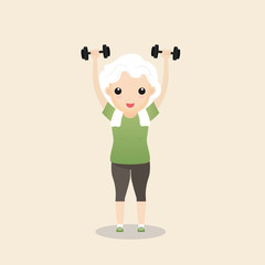 Elderly People Exercising Concept.
