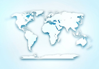 World digital outlined map background