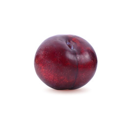 organic plum fruit on white background