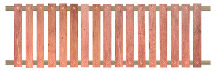 Wooden fence isolated on white background. Object with clipping path.