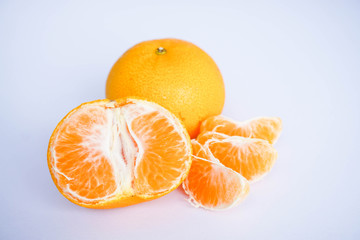 tangerine on white background