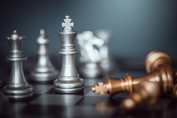King chess battle on chessboard