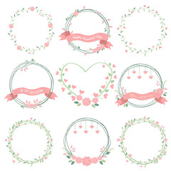 minimal valentines wreath in pastel color © Unchalee