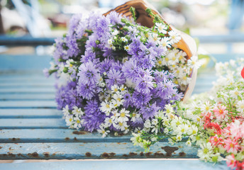 Beautiful bouquet of purple flowers.