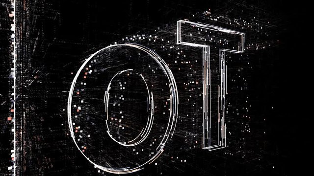 4k IoT Internet of Things word company brand logo tag cloud;binary computer code.The Matrix binary text design animation;changing from zero to one digits;abstract tech background.