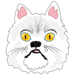 Vector illustration of the portrait of the persian cat