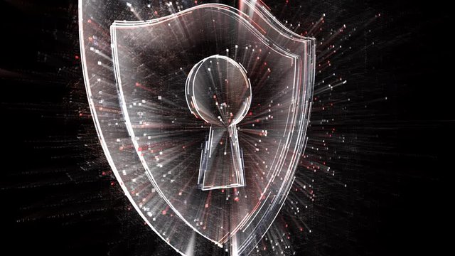 4k Security lock shield protection data encryption logo tag cloud;binary computer code.The Matrix binary text design animation;changing from zero to one digits;abstract tech background.