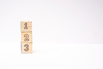 “123” blocks isolated against white