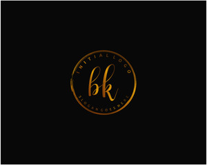 BK Initial handwriting logo vector