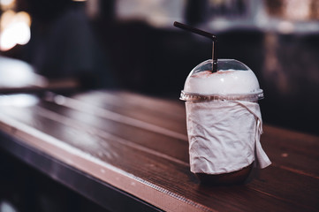 Iced coffee, cappuccino with soft milk foam