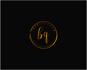 Fototapeta na wymiar BQ Initial handwriting logo vector