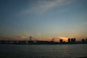 Obraz premium 東京湾の夕日
