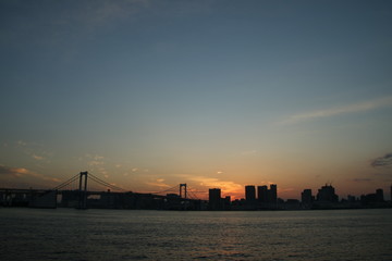 東京湾の夕日