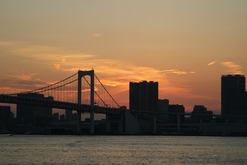 東京湾の夕日