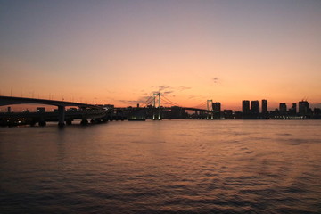 東京湾の夕日