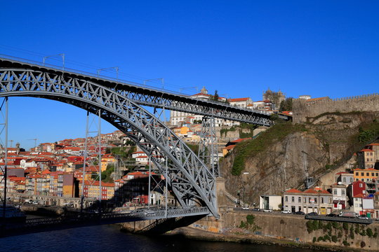The Dom Luis I Bridge across the River Douro in Porto