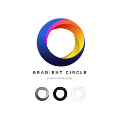 Blue and Yellow Colorful Circle Logo Design 