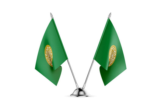 Rohingya Flags On White Background, Arakan State, Myanmar - August 31, 2019