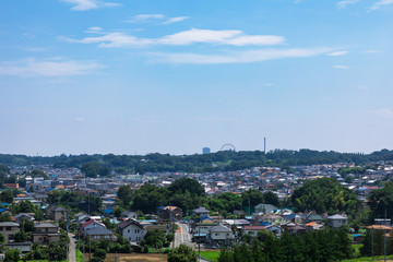 (埼玉県-都市風景)狭山湖畔から望む所沢・東村山の街並み３