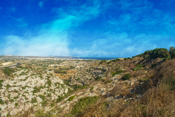 Panorama of Valleys in Gharghur, Malta