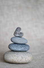Heart Pebble On Stone Stack