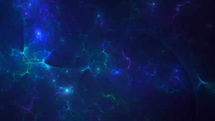 3D rendering multicolored abstract fractal on black background