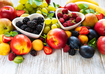 Fresh summer fruits and berries