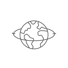 Earth globe vector icon symbol isolated on white background