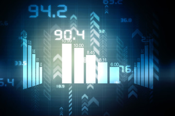 2d rendering Stock market online business concept. business Graph 
