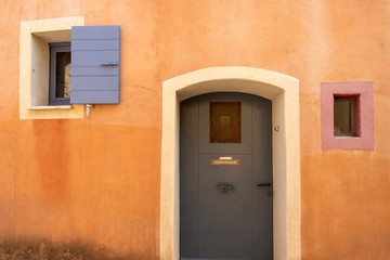 door in brick wall