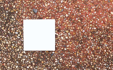 Empty white paper on marble wall background