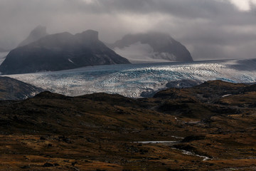 Clouds above Smørstabbreen glacier in Jotunheimen national park, Norway