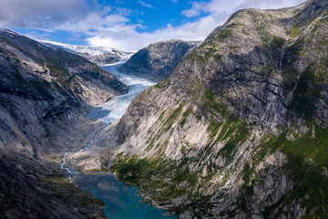 Fototapeta na wymiar Famous nigardsbreen glacier in Jostedalen, Norway