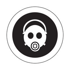 Breathing mask on man vector icon.