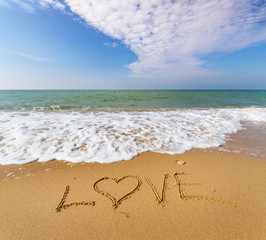Lowe on the sea sand.