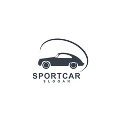 Auto style car logo design with concept sports vehicle icon silhouette