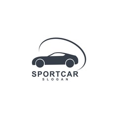 Auto style car logo design with concept sports vehicle icon silhouette