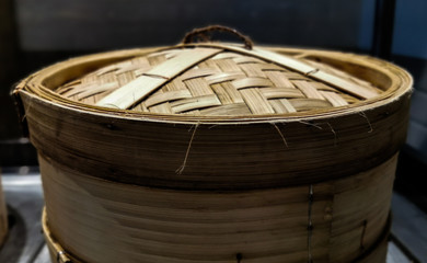 Bamboo Battered Chinese steamed. Background concept for dimsum and Chinese food