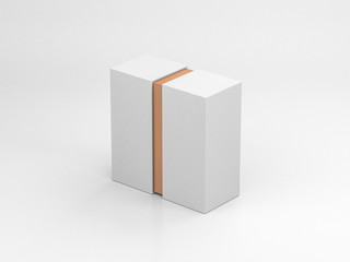 White sliding gift Box Mockup