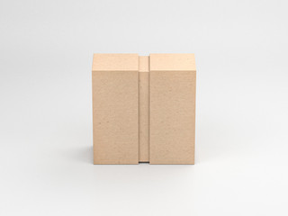 Cardboard sliding box Mockup, front view