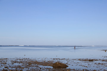 Beautiful sunny day at Coral Coast with crystal clear and unpolluted seawater, Fiji