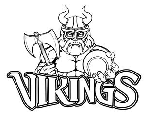 A Viking warrior gladiator tennis sports mascot