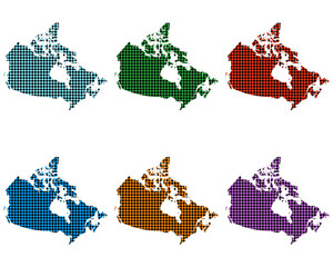 Fototapeta na wymiar Karten von Kanada mit kleinen Rauten