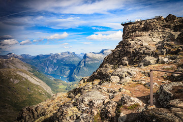 Mountains landscape with Dalsnibba viewpoint, Norway