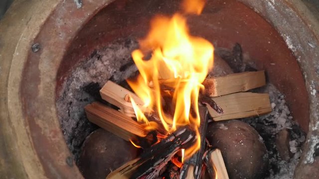 Flames in a firepit