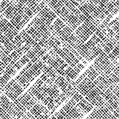 Abstract black and white illustrated background pattern of spots, cracks, dots, chips, shapes, lines