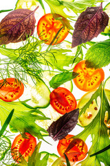 sliced vegetable isolated on white