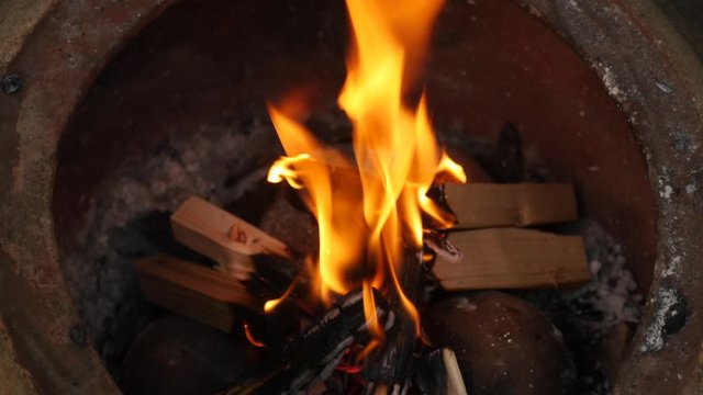 Flames in a firepit