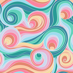 Fototapeta na wymiar seamless wavy lines pattern in light colors, decorative liquid vector, water illustration